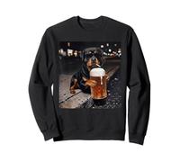 Rottweiler Cane Bere Birra Fumare Animale Meme Uomini Donna Felpa
