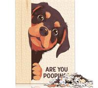 Rottweiler che sbircia, stai facendo la cacca, puzzle per adulti, 1000 pezzi, puzzle in legno, puzzle per adulti, gioco educativo, sfida, giocattolo, 1000 pezzi (75x50 cm)