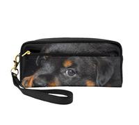 Rottweiler Cucciolo Animali domestici Piccoli cani Rottweiler, Borsa per il trucco Borsa per cosmetici Borsa da viaggio portatile da toilette Astuccio in pelle per donne e ragazze