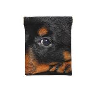 Rottweiler Cucciolo Animali domestici Piccoli cani Rottweiler, Spremere il portafoglio superiore da donna Borsa portaoggetti Piccola portamonete Portamonete
