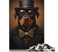 Rottweiler Dog Detective Jigsaw Puzzle Impossibili 1000 Pezzi Decorazione Per La Casa. Giochi Rilassamento E Intelligence Per Adulti E Ragazzi Da 14 Anni 1000pcs (75x50cm)