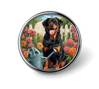 Rottweiler Dog Garden Round Brooch Pin Badge Lapel Tie Pin for Women Men Office Worker Teacher Decor