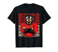 Rottweiler Dog Muscolare Cool Streetwear Design per Ragazzi e Uomini Maglietta