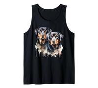Rottweiler Dogs Ritratto Acquerello Canotta