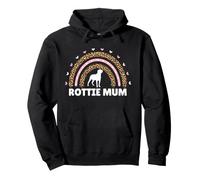 Rottweiler Mum, Leopardato Arcobaleno, Divertente Cane Rotty Mum Felpa con Cappuccio