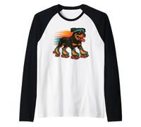 Rottweiler Pattinaggio a rotelle Retro Vintage Amante dei cani Maglia con Maniche Raglan