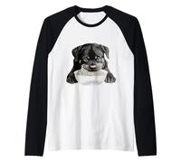Rottweiler Puppy Mangia Ramen Noodles Dog Lover Design Maglia con Maniche Raglan