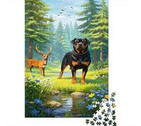 Rottweiler Puzzle 1000 Pezzi Adatto Ai Bambini Puzzle Impossibile Rottweiler Attività Per La Famiglia Sfide Educative Puzzle Di Alta Qualità Bellissimo Regalo 1000pcs (75x50cm)