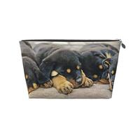 Rottweiler Sleeping Dogs Animali Cuccioli Piccoli, Borsa da toilette Borsa per trucco Borsa per cosmetici Borsa da toilette da viaggio portatile