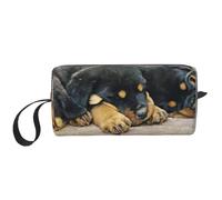Rottweiler Sleeping Dogs Animali Cuccioli Piccoli, Borsa per il trucco Borsa per cosmetici Borsa da toilette da viaggio portatile Borsa per trucco Organizer
