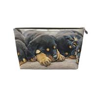 Rottweiler Sleeping Dogs Animali Cuccioli Piccoli, Borsa per il trucco Borsa per cosmetici Borsa da toilette da viaggio portatile Borsa da toilette