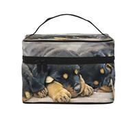 Rottweiler Sleeping Dogs Animali Cuccioli Piccoli, Borsa per il trucco Borsa per cosmetici Borsa da viaggio portatile da viaggio Astuccio per matite