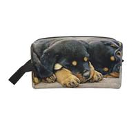 Rottweiler Sleeping Dogs Animali Cuccioli Piccoli, Borsa per il trucco Borsa per cosmetici Borsa da viaggio portatile da viaggio Borsa per trucco Organizer