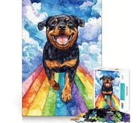 Rottweiler sul Ponte dell'Arcobaleno - Puzzle da 1000 pezzi per adolescenti - Gioco di logica - Divertimento in casa - Bordo di alta qualità - Regalo memorabile (38x52cm)