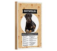 Rottweiler Targa in legno | Design umoristico | Diritti di proprietà | 12 cm x 18 cm