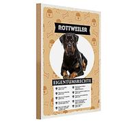 Rottweiler Targa in legno, design umoristico, diritti di proprietà, 30 cm x 40 cm