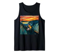 Rottweiler The Scream - Divertente Design Artistico a Forma di Cane Canotta