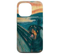 Rottweiler The Scream - Divertente design artistico a forma di cane Custodia per iPhone 13 Pro