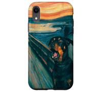 Rottweiler The Scream - Divertente design artistico a forma di cane Custodia per iPhone XR