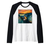 Rottweiler The Scream - Divertente Design Artistico a Forma di Cane Maglia con Maniche Raglan