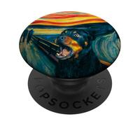 Rottweiler The Scream - Divertente design artistico a forma di cane PopSockets PopGrip Adesivo