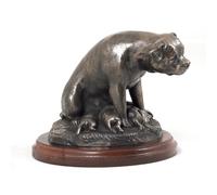 Rottweiler tipo 2 - busto/statua di cane su base di legno, Art Dog IT