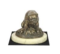Rottweiler Tipo 2 - Figura Con Cane Su Sandigem Marmo Art Dog