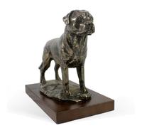 Rottweiler tipo 3 - busto/statua di cane su base di legno, Art Dog IT