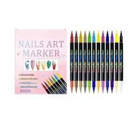 Rotuladores De Esmalte De Uñas - 12 Colores Doble Punta Para Arte De Uñas,Marcadores DIY De Secado Rápido,Para Mujeres Niñas Principiantes Regalo Navidad Cumpleaños En Casa