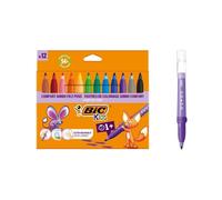 Rotulatore Bic 517250 Kids Comfort Grip 12 colori punta larga lavabile