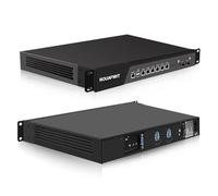 ROUAFWIT 1U Firewall Appliance 10GBe, Core i5-8500, 2 x SFP+ 82599es 10Gbe, 6 x i226V 2.5GbE LAN, OPNsense, 19 Inch Network Rackmount, DDR4 16G RAM 128G SSD, Barebone