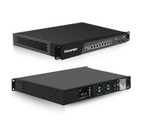 ROUAFWIT 1U Firewall Network Rackmount, C236 i7 9700 Homelab Server, 8 x i226-V 2.5GbE LAN, 2 x 82599ES 10GB SFP Lan, USB3.0,VGA,CONSOLE, 2 System Fan, AES-NI, DDR4 16G RAM 128G SSD