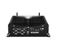 ROUAFWIT Core i7-10610U Mini PC Industrial Computer Win11 Pro, Fanless Industrial PC i7, 8GB RAM 256GB SSD, RS232/485 COM, Dual LAN, 4K HD, VGA, 4USB3.0, 2USB2.0, 9-36V, GPIO