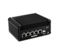 ROUAFWIT Fanless Firewall Mini PC J6413,4C/4T,5x 2.5 GBe LAN/2RS232COM/4USB/HD/DP/TypeC/SIM/Auto Power, OPNsense/AES-NI Router Netzwerk Security,DDR4 0G RAM 0G SSD Barebone,Triple Display