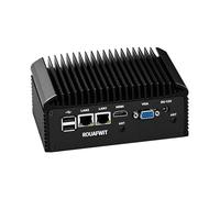 ROUAFWIT Fanless Mini PC 8250U, 2x Realtek RJ45 Lan, 2x DB9 RS232/485 COM, DDR4 16G RAM 512G SSD, 6USB, HD+VGA Dual Dispaly, MIC, Industrial Grade Mini PC for 24/7 Reliable Operation