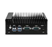 ROUAFWIT Fanless Mini PC N100, 2 x RJ45 Gigabit LAN, 2x DB9 RS232 COM, DDR4 8GB RAM 256GB SSD, 6USB, 2HD+DP Triple Dispaly, Industrial Grade Mini PC for 24/7 Reliable Operation