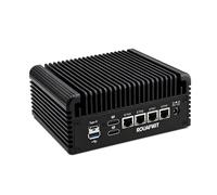 ROUAFWIT Firewall Fanless Mini PC N95, 4x 2.5GbE i226-V LAN, NVMe, 6USB,SIM,TF, 2HD+TYPE C 4K Triple Display, DDR5 32G RAM 1TB SSD, Support OPNsense Router Appliance, Mini Server