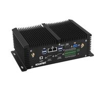 ROUAFWIT Industrial Mini PC Core i7-7500U, NO RAM NO SSD, Dual LAN Fanless Mini Computer, 9-36V DC, 4x USB3.0, RS232/485, GPIO, HD+VGA, Support Auto Power On/Wake On Lan/PXE