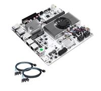 ROUAFWIT M8 NAS Motherboard 8 Bay with 10GbE RJ45, N355 Mini ITX PC Mainboard, 2 x NVMe, Dual 2.5GbE LAN, M.2 WiFi, USB-C, DDR5 16G RAM 128G SSD, PCIe x1, TF (2x SFF8643 Adapter)