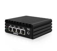 ROUAFWIT Micro Firewall Appliance, Fanless Mini PC J3710 4C/4T, 4x 2.5 GbE i226-V LAN,AES-NI,DDR3 8GB SSD 256GB Router Netzwerk Security USB3.0/Type-C/2HD/Wi-Fi, Dual Display