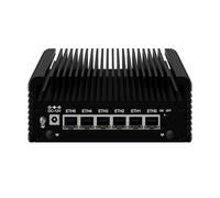 ROUAFWIT Micro Firewall Appliance, Fanless Mini PC N97 4Cores/4Threads, 6X 2.5 GbE i226-V LAN,AES-NI,DDR5 32GB RAM 512GB SSD Router Netzwerk Security USB3.2/Type-C/2HD/Triple-screen Display/TF