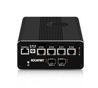 ROUAFWIT Micro Firewall Dual 10Gbe Mini PC Router Appliance, Core i3 1115G4, 2 x SFP+ 10Gbps, 4 x 2.5Gbe i226-V Lüfter Computer, AES-NI, 3 Anzeige, NO RAM NO Storage NO System