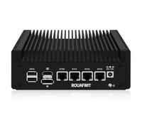 ROUAFWIT Mini PC Firewall N150 (Upgraded N100), Micro Computer OPNsense Appliance, DDR5 8G RAM 128G SSD, 4 x 2.5GbE i226V LAN Fanless Hardware, TF Slot, Support 1v4 Nvme Adapter
