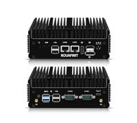 ROUAFWIT Mini PC Industrial Fanless 12th Gen J6413/J6412, 8G RAM 256G M.2 NVME SSD Micro Desktop Ufficio Computer, Dual i226V 2.5GbE Lan, 2 COM, WiFi/BT, 3 Display