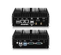 ROUAFWIT Mini PC Industrial Fanless 12th Gen N100, Micro Desktop Computer Ufficio PC, Dual i226V 2.5GbE Lan, 2 COM, WiFi/BT, 3 Display, Barebone, NO RAM NO Storage