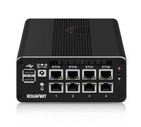 ROUAFWIT Mini PC Micro Firewall Core i3 N305, DDR5 0GB RAM 0GB SSD Router Appliance Computer, Support Win-dows, P-Fsense, OPNsense, Mi-krotik, 8 x 2.5Gbe i226-V Lan, TF/SIM Slot, Type-C, AES-NI