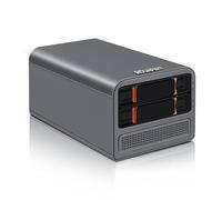 ROUAFWIT Mini PC N100 Nas 2 Bay Soft Router 3-in-1, DDR5 8G RAM 256G NVME SSD Ufficio Desktop Micro Computer Network Storage, 2 x i226V 2.5GbE, Dual Fan, SPK/MIC