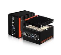 ROUAFWIT Mini PC NAS N200, 4x M.2 2280 NVME Micro Computer, Dual i226V 2.5Gbe Firewall Appliance, 2 x USB 3.2 10Gbps Port, 4K, WiFi/BT Slot, Barebone NO RAM NO SSD