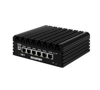 ROUAFWIT N100 Mini PC Fanless Micro Firewall, DDR5 8GB RAM 256GB SSD Router Piccolo Computer Apparecchio, 6 x 2.5Gbe i226-V LAN, TF slot, Type-C, Supporto Linux, OPNsense, AES-NI