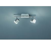 ROUBAIX BARRA 2 SPOTS LED 7W 800lm, 3000K QUADRATI METALLO ACCIAIO SATINATO L.34CM